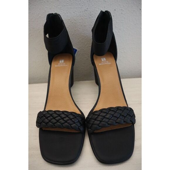 White Mountain W33077-001 Women Sz 11M Black PU Leather Backer Dress Sandals - Picture 2 of 9